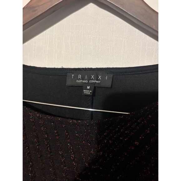 NWOT Trixxi Women’s Size Medium Black Sequin Long Sleeve Mini Party dress - Picture 4 of 6